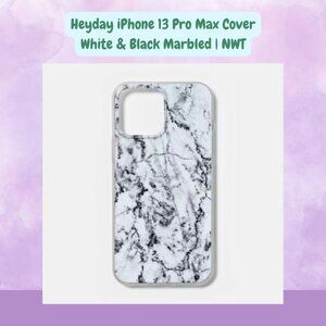 Heyday iPhone 13 Pro Max Cover | White & Black Marbled | NWT